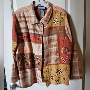 Warm Colors, Lightweight Embroidered Jacket